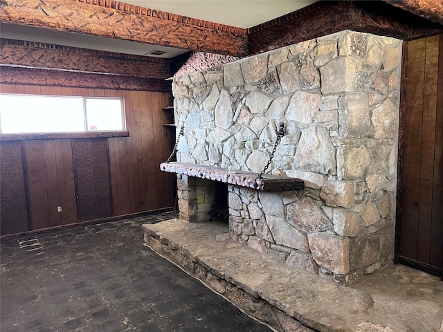 interior details with wood walls