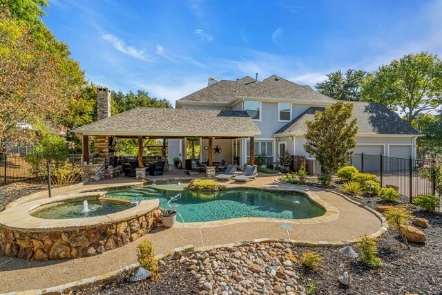 4604 Wisdom Creek Ct, Flower Mound, TX 75022 - view of swimming pool with fence, a fenced in pool, a patio, and central air condition unit