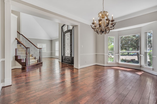 4604 Wisdom Creek Ct, Flower Mound, TX 75022 - entryway featuring a healthy amount of sunlight, stairs, and a chandelier