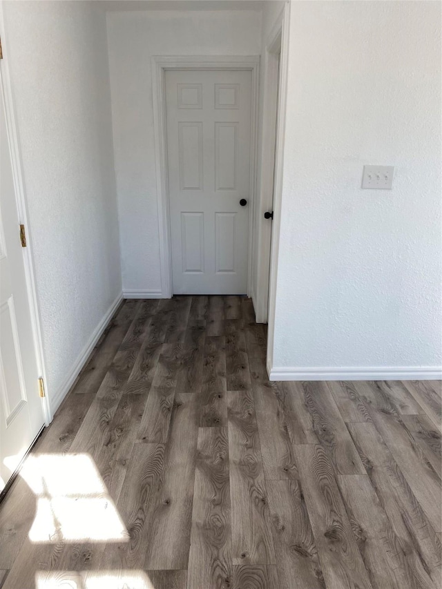 corridor featuring dark hardwood / wood-style flooring