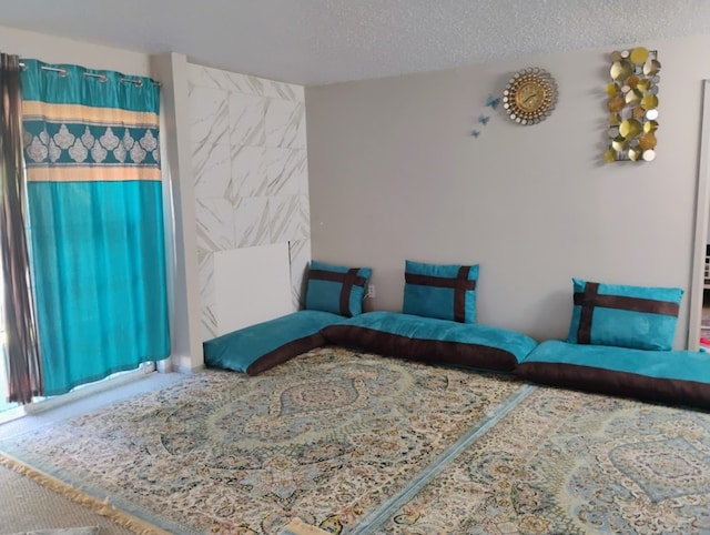 bedroom with a textured ceiling