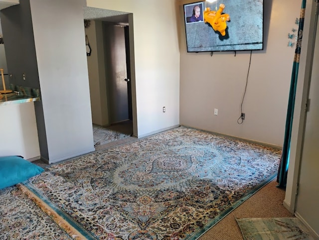 bedroom featuring carpet