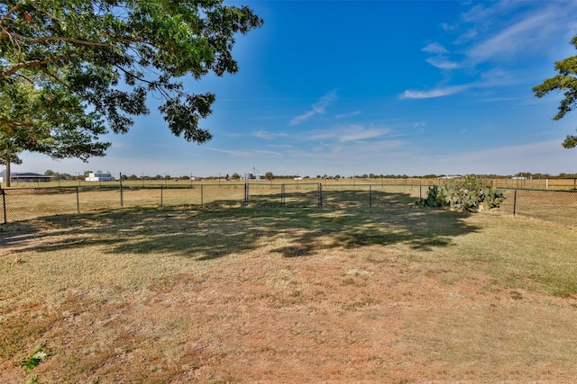 view of yard with a rural view