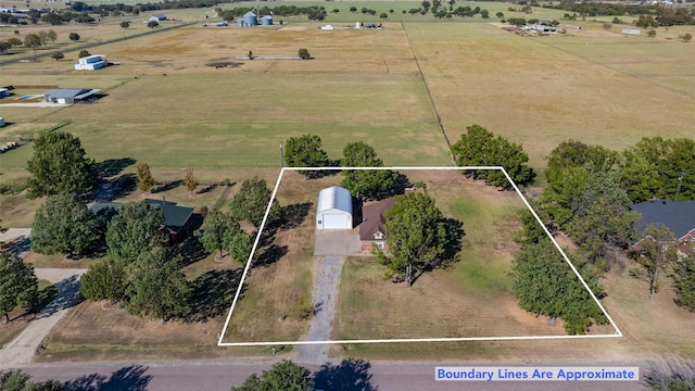 drone / aerial view featuring a rural view