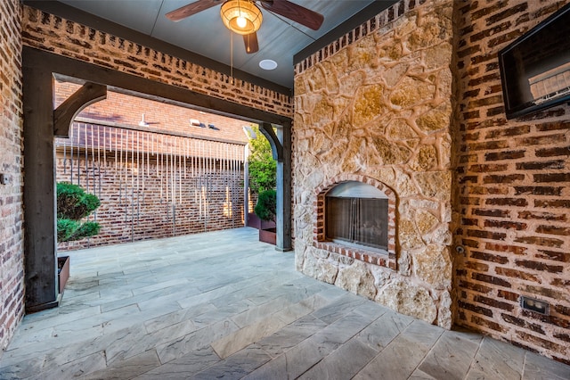 view of patio / terrace with ceiling fan