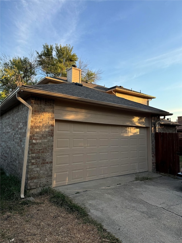 view of garage