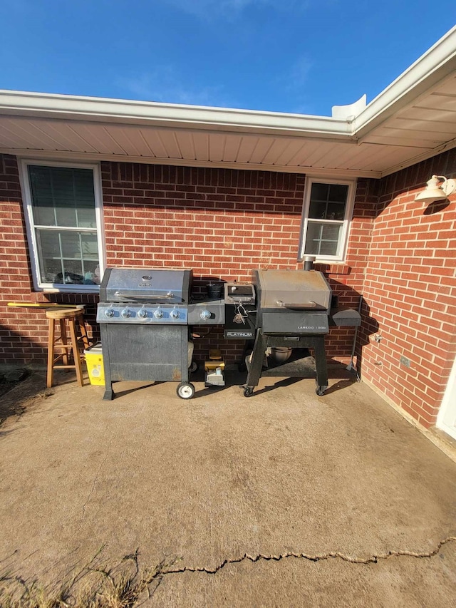 view of patio with area for grilling