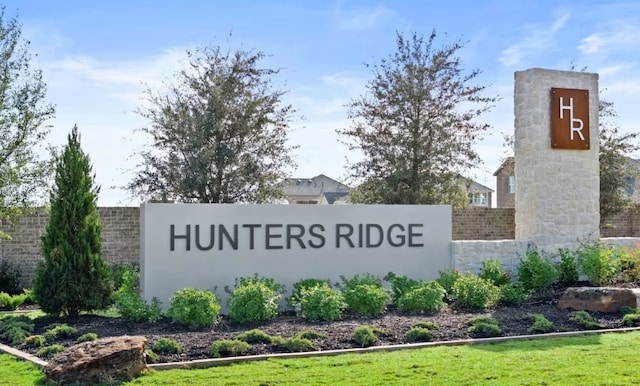 view of community sign