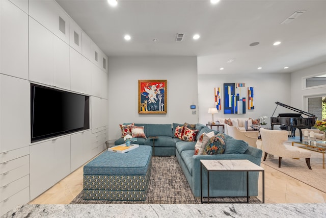 living room featuring light hardwood / wood-style flooring