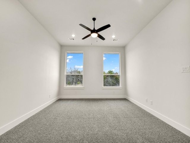 505 Aermotor Loop, Weatherford, TX 76085 - empty room featuring a ceiling fan, carpet floors, and recessed lighting