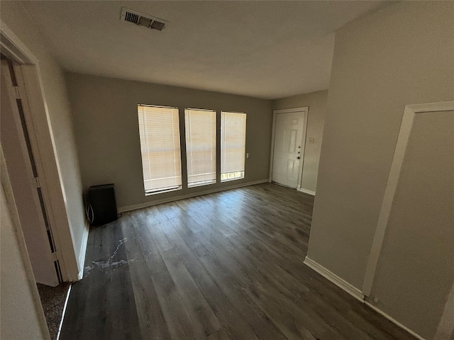 interior space featuring dark wood-type flooring