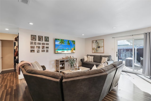 living room featuring hardwood / wood-style floors