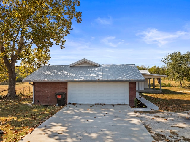 exterior space featuring a garage