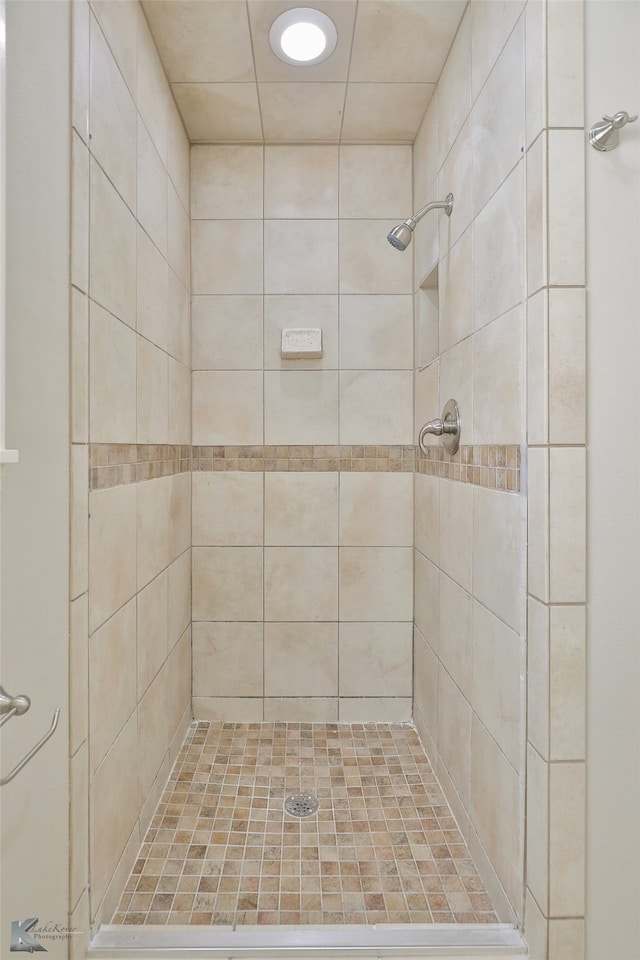 bathroom featuring tiled shower