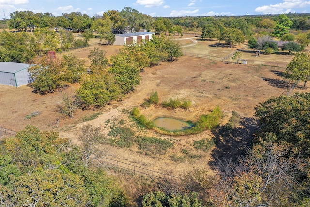 drone / aerial view with a rural view