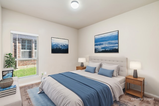 view of carpeted bedroom