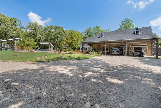 exterior space with a yard