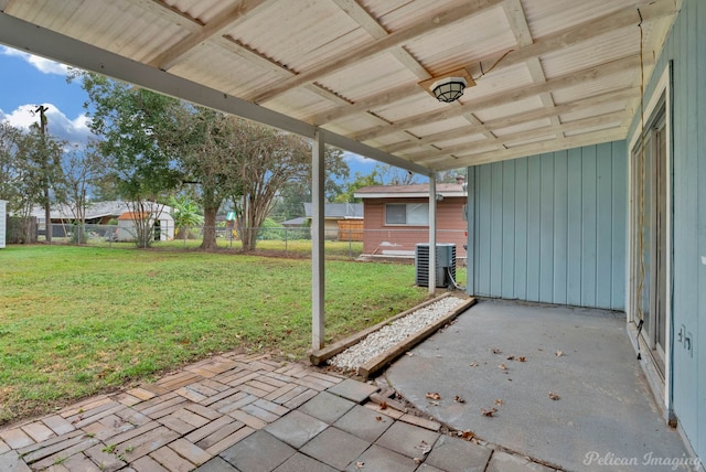 view of patio with central AC