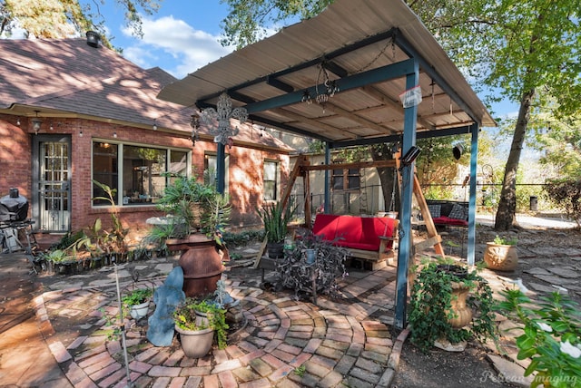 view of patio with fence