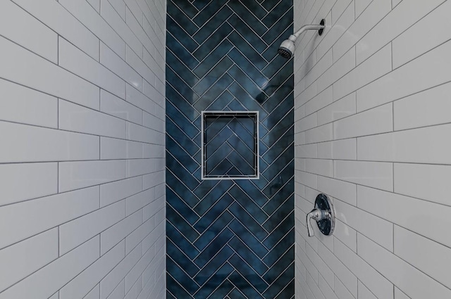 interior details with tiled shower