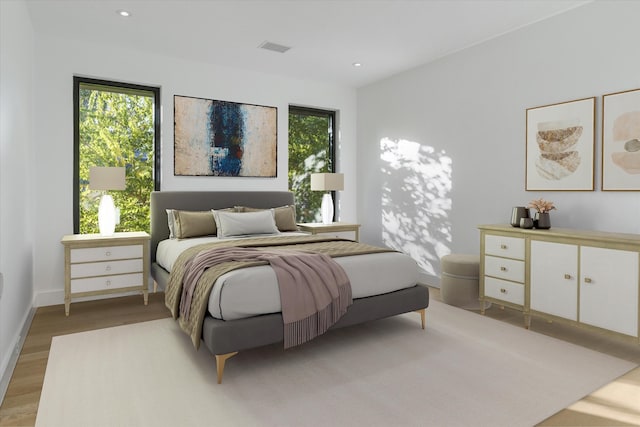 bedroom featuring light hardwood / wood-style flooring