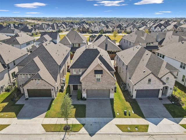aerial view with a residential view