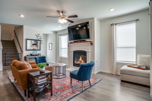 office area featuring a wealth of natural light and hardwood / wood-style flooring