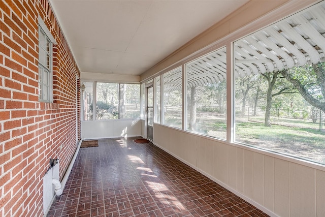 view of unfurnished sunroom