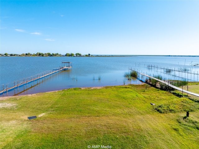 view of water feature featuring a dock