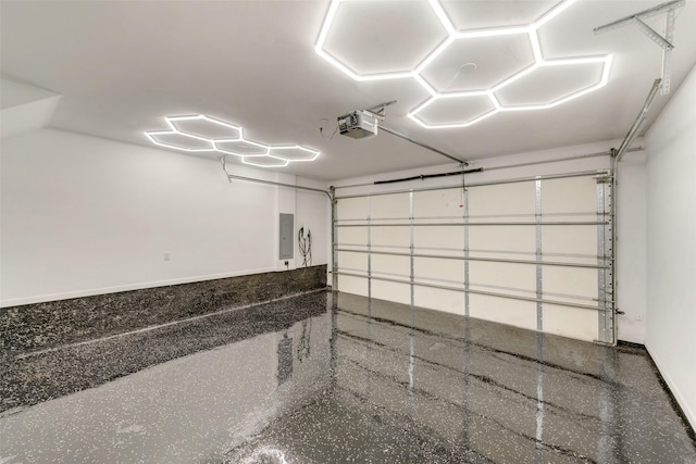 959 W Bluff St Unit 105, Fort Worth, TX 76102 - garage with electric panel and a garage door opener