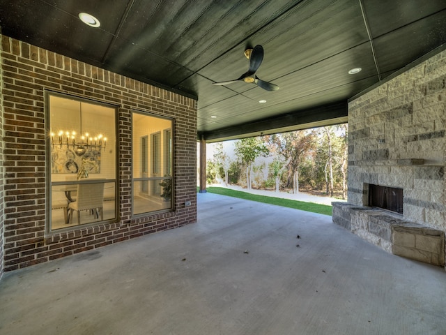 view of patio / terrace with ceiling fan