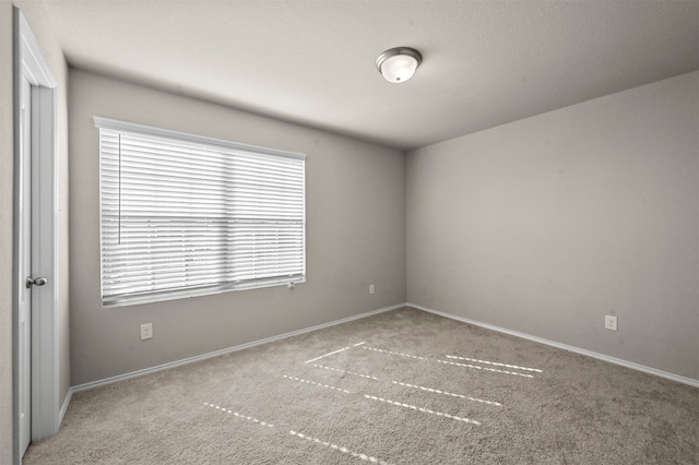 unfurnished room featuring light colored carpet