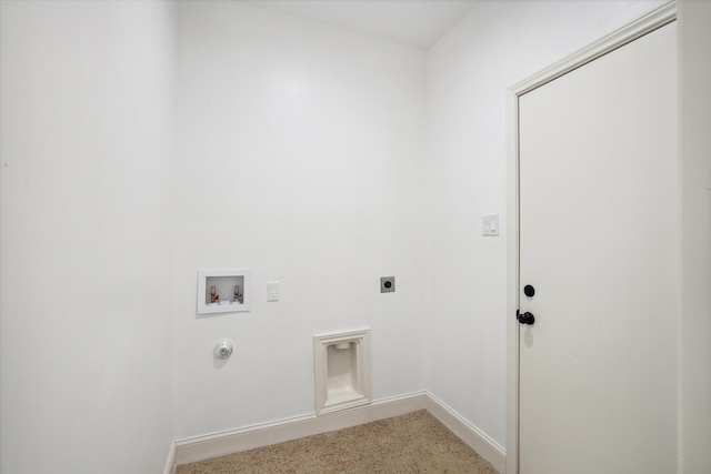 laundry area with hookup for an electric dryer, hookup for a washing machine, and hookup for a gas dryer