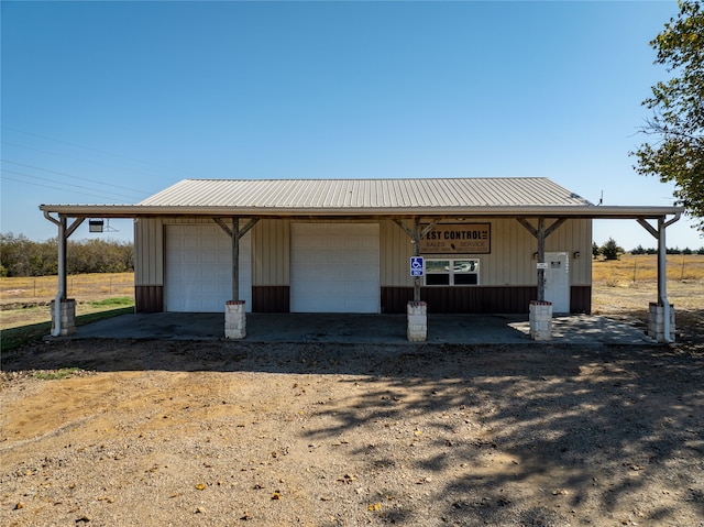 view of outbuilding with a garage