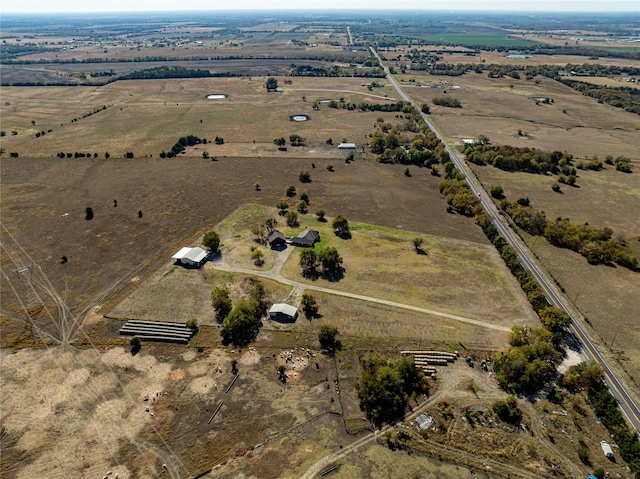 aerial view with a rural view