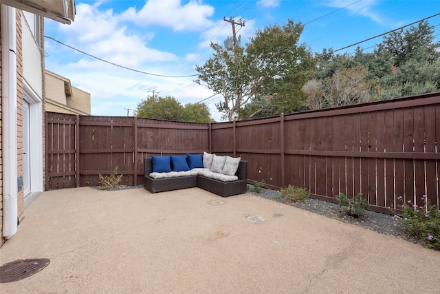 view of patio featuring outdoor lounge area