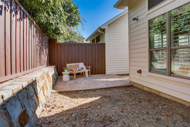 view of patio with a fenced backyard