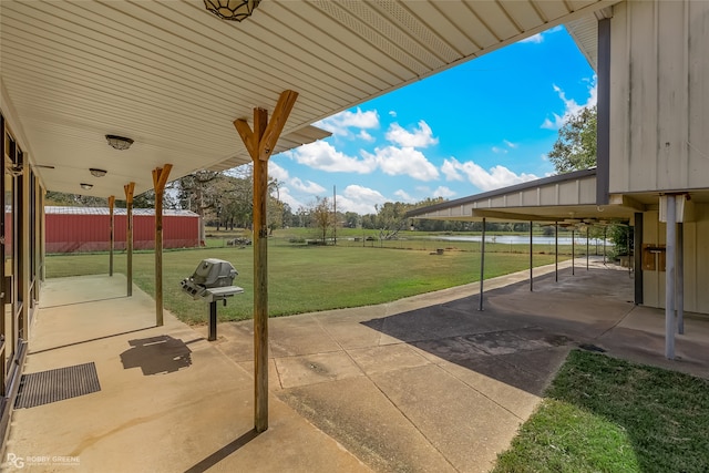 view of patio featuring a carport