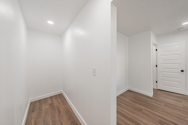 hall featuring dark hardwood / wood-style floors