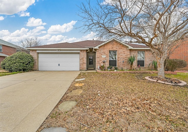 single story home featuring a garage