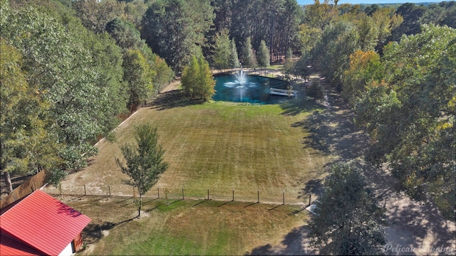 birds eye view of property with a rural view