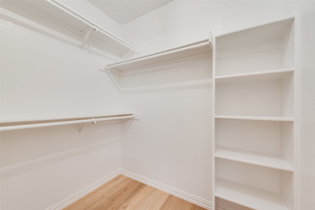 spacious closet with hardwood / wood-style flooring