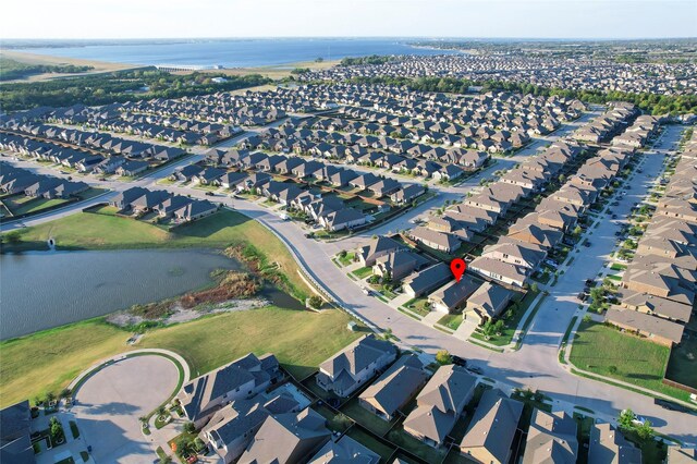 2418 San Marcos Dr, Forney, TX 75126 - aerial view with a residential view and a water view