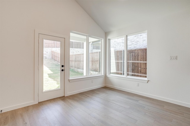 interior space featuring vaulted ceiling