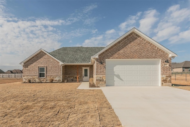 view of front of house with a garage