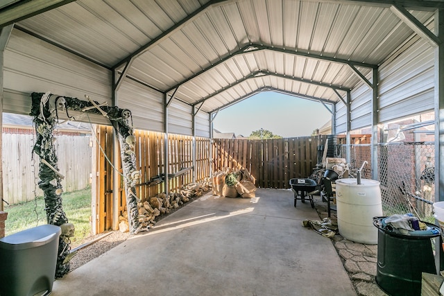 view of patio featuring a carport