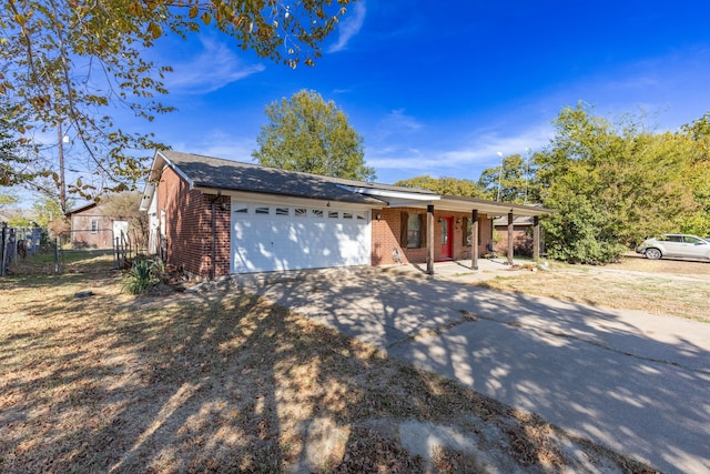 ranch-style home with a garage