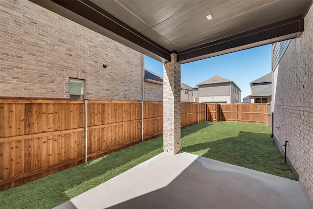 view of patio featuring a fenced backyard