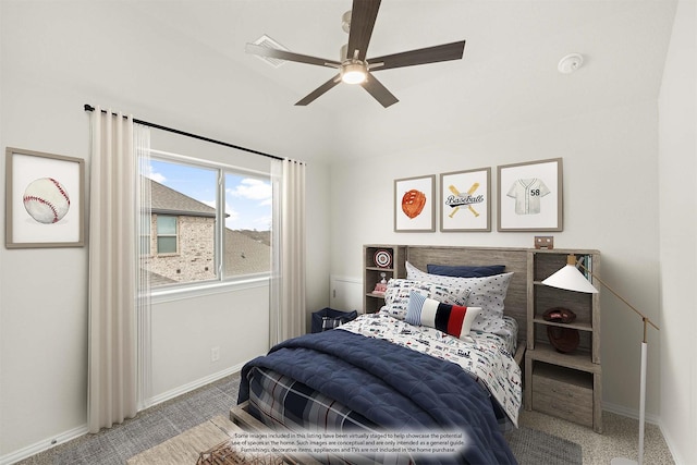 3909 Birch Grove Bnd, Denton, TX 76226 - carpeted bedroom featuring baseboards and a ceiling fan
