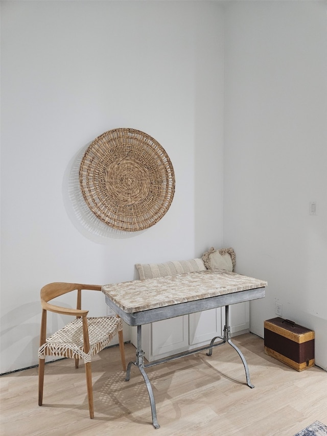 sitting room featuring light hardwood / wood-style floors